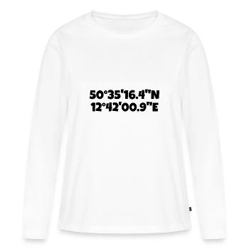 Coordonnées Aue Erzgebirge - T-shirt manches longues Premium bio Femme - blanc - Devant - Julia (174cm)