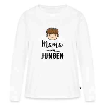 Mama von Jungen Geschenk Mutter Muttertag - Frauen Premium Bio Langarmshirt - Weiß - Vorne - Julia (174cm)