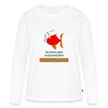 poisson rouge : tu peux pas comprendre ! - T-shirt manches longues Premium bio Femme - blanc - Devant - Julia (174cm)