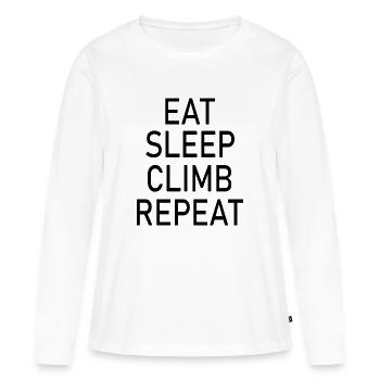escalade - T-shirt manches longues Premium bio Femme - blanc - Devant - Julia (174cm)