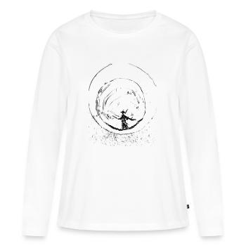 Le flux d’énergie de votre cœur - T-shirt manches longues Premium bio Femme - blanc - Devant - Julia (174cm)