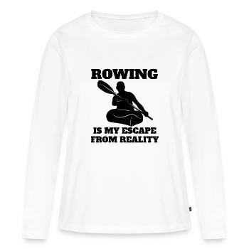 Rameurs drôles de club d’aviron rameur disant rameur - T-shirt manches longues Premium bio Femme - blanc - Devant - Julia (174cm)