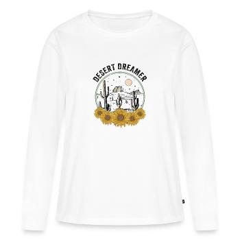 Désert Paysage désertique Désert Terres sauvages Outback Routes de campagne - T-shirt manches longues Premium bio Femme - blanc - Devant - Julia (174cm)