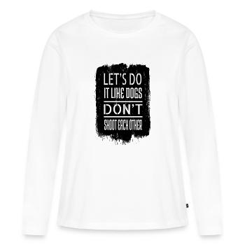 colombe de la paix citation désarmement funky happy - T-shirt manches longues Premium bio Femme - blanc - Devant - Julia (174cm)