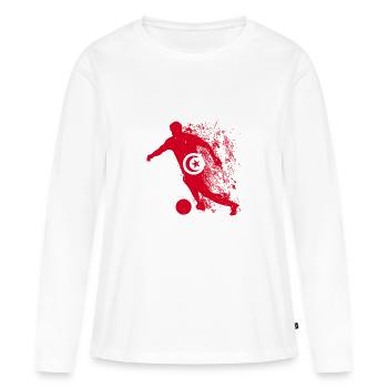 Coupe du monde de l’équipe nationale de Tunisie - T-shirt manches longues Premium bio Femme - blanc - Devant - Julia (174cm)