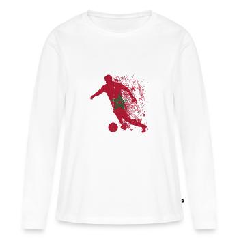 Équipe nationale du Maroc - T-shirt manches longues Premium bio Femme - blanc - Devant - Julia (174cm)