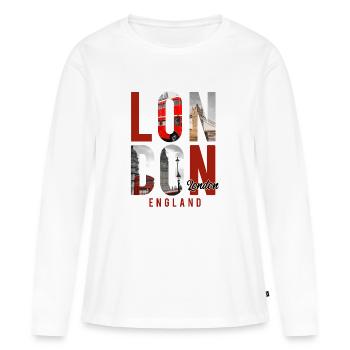 London Town - T-shirt manches longues Premium bio Femme - blanc - Devant - Julia (174cm)