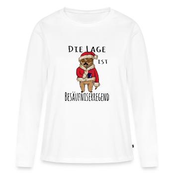 Die Lage ist Besäufniserregend - Frauen Premium Bio Langarmshirt - Weiß - Vorne - Julia (174cm)