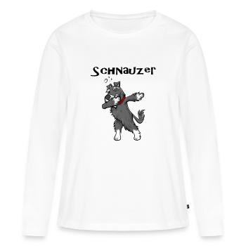 J'adore mon Schnauzer - T-shirt manches longues Premium bio Femme - blanc - Devant - Julia (174cm)