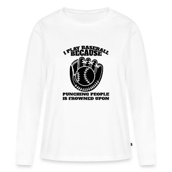 Jeu de baseball Cadeau de baseball Amateurs de baseball - T-shirt manches longues Premium bio Femme - blanc - Devant - Julia (174cm)