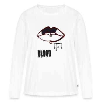 Piercing & Blut - Frauen Premium Bio Langarmshirt - Weiß - Vorne - Julia (174cm)