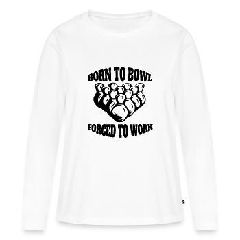 Club de bowling Bowling Bowling Bowling Club de bowling - T-shirt manches longues Premium bio Femme - blanc - Devant - Julia (174cm)