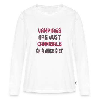 Les vampires ne sont que des cannibales au régime de jus - T-shirt manches longues Premium bio Femme - blanc - Devant - Julia (174cm)