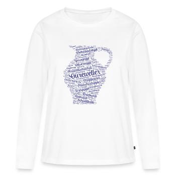 Bembel blau - Frauen Premium Bio Langarmshirt - Weiß - Vorne - Julia (174cm)