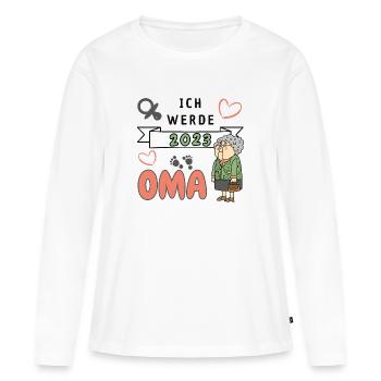 Ich werde 2023 Oma - Frauen Premium Bio Langarmshirt - Weiß - Vorne - Julia (174cm)