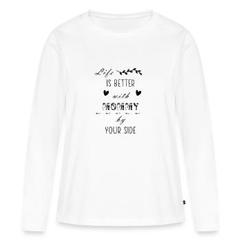 La vie est meilleure avec une fille à vos côtés - drôle - T-shirt manches longues Premium bio Femme - blanc - Devant - Julia (174cm)