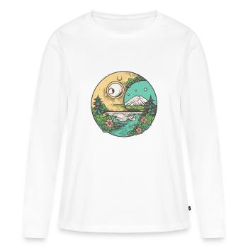 nature merveilleuse - T-shirt manches longues Premium bio Femme - blanc - Devant - Julia (174cm)