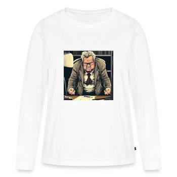 VIEIL HOMME GRINCHEUX - T-shirt manches longues Premium bio Femme - blanc - Devant - Julia (174cm)
