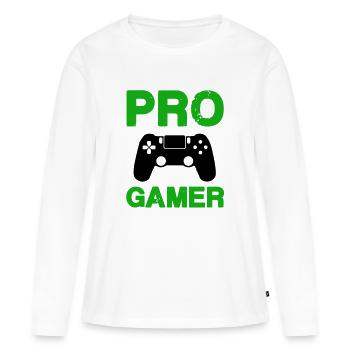 pro gamer - Frauen Premium Bio Langarmshirt - Weiß - Vorne - Julia (174cm)