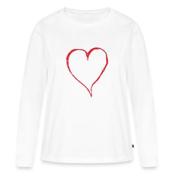 Großes Herz - Frauen Premium Bio Langarmshirt - Weiß - Vorne - Julia (174cm)