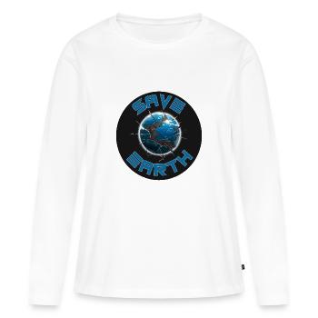 SAUVER LA TERRE - T-shirt manches longues Premium bio Femme - blanc - Devant - Julia (174cm)