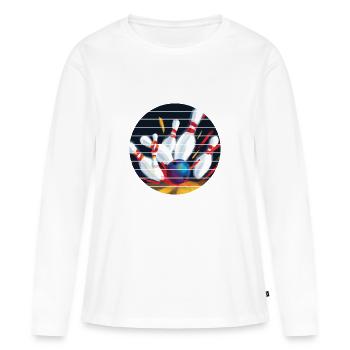 Bowler Skittles Club Bowling Skittles Bowling Club - T-shirt manches longues Premium bio Femme - blanc - Devant - Julia (174cm)