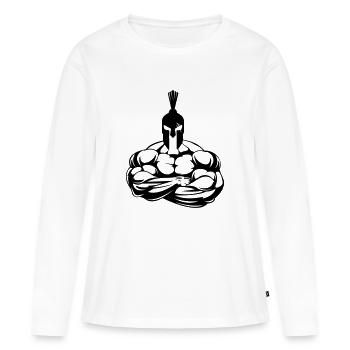 Forte Spartiate - T-shirt manches longues Premium bio Femme - blanc - Devant - Julia (174cm)