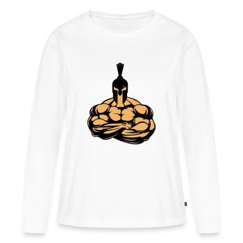 Forte Spartiate - T-shirt manches longues Premium bio Femme - blanc - Devant - Julia (174cm)