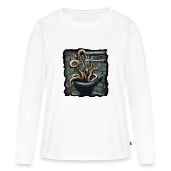 SERPENTS QUI MONTENT À TRAVERS LES TUYAUX D’ÉGOUT - T-shirt manches longues Premium bio Femme - blanc - Devant - Julia (174cm)