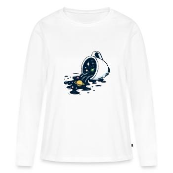 Univers enfoui - T-shirt manches longues Premium bio Femme - blanc - Devant - Julia (174cm)