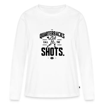 Les quarts-arrières mènent la danse - T-shirt manches longues Premium bio Femme - blanc - Devant - Julia (174cm)
