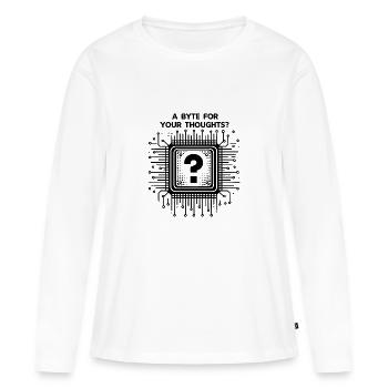 A Byte For Your Thoughts? - Women's Premium Organic Long Sleeve Shirt - white - Front - Julia (174cm)