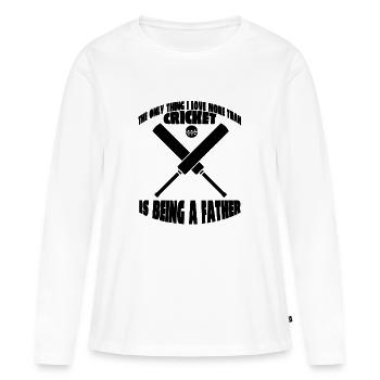 Cricket Cricket Équipe de cricket Équipe de cricket - T-shirt manches longues Premium bio Femme - blanc - Devant - Julia (174cm)