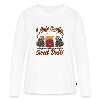 candle smell home - Women's Premium Organic Long Sleeve Shirt - white - Front - Julia (174cm)