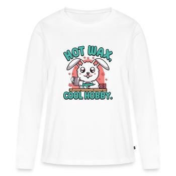 Cire chaude, passe-temps cool. - T-shirt manches longues Premium bio Femme - blanc - Devant - Julia (174cm)