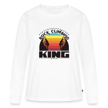 Roi de l’escalade - T-shirt manches longues Premium bio Femme - blanc - Devant - Julia (174cm)