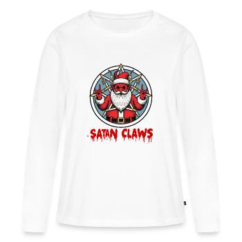 Griffes de Satan - T-shirt manches longues Premium bio Femme - blanc - Devant - Julia (174cm)