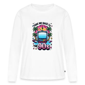 Ramenez-moi dans les années 90 - T-shirt manches longues Premium bio Femme - blanc - Devant - Julia (174cm)