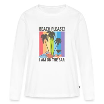 Strand bitte - Frauen Premium Bio Langarmshirt - Weiß - Vorne - Julia (174cm)