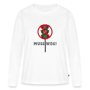 Die Ampel muss Weg - Frauen Premium Bio Langarmshirt - Weiß - Vorne - Julia (174cm)