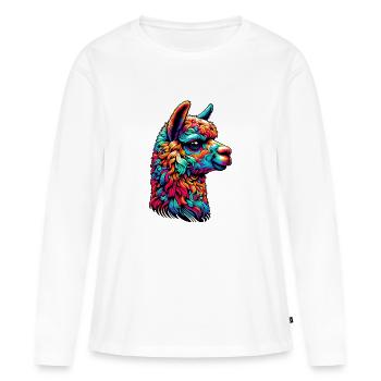 Alpaca im - Women's Premium Organic Long Sleeve Shirt - white - Front - Julia (174cm)