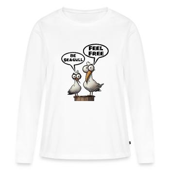 Be Seagull feel free - Women's Premium Organic Long Sleeve Shirt - white - Front - Julia (174cm)
