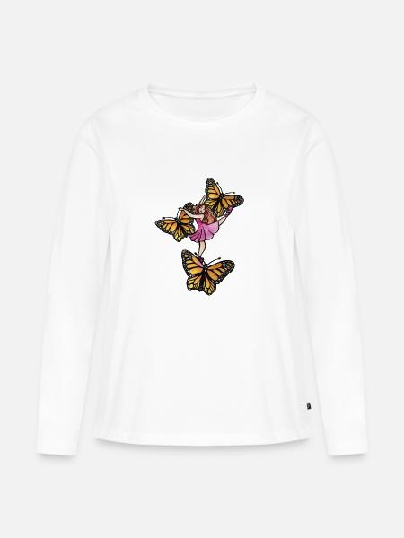 Ballerina - Frauen Premium Bio Langarmshirt - Weiß