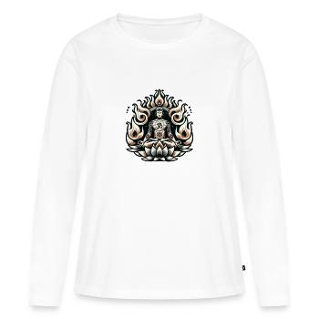 Yoga - Frauen Premium Bio Langarmshirt - Weiß - Vorne - Julia (174cm)