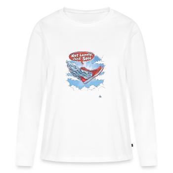 Not Lonely, Just Solo - Women's Premium Organic Long Sleeve Shirt - white - Front - Julia (174cm)