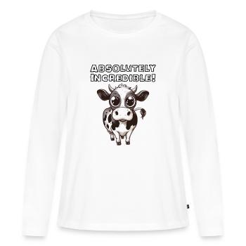 Absolument incroyable - T-shirt manches longues Premium bio Femme - blanc - Devant - Julia (174cm)