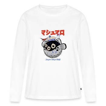 Restez bouffée - T-shirt manches longues Premium bio Femme - blanc - Devant - Julia (174cm)