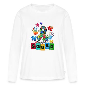 Autisme Super-héros Soignant Puzzle Enfants Anormaux - T-shirt manches longues Premium bio Femme - blanc - Devant - Julia (174cm)
