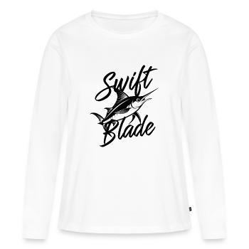 ESPADON, LAME RAPIDE - T-shirt manches longues Premium bio Femme - blanc - Devant - Julia (174cm)