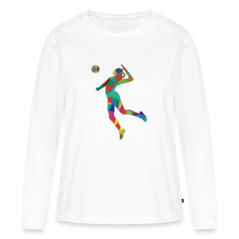 Volleyball Filles Jersey - T-shirt manches longues Premium bio Femme - blanc - Devant - Julia (174cm)